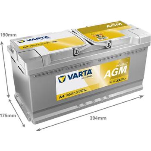 Starterbatterie AGM6 12V 105 AH 950EN (A)